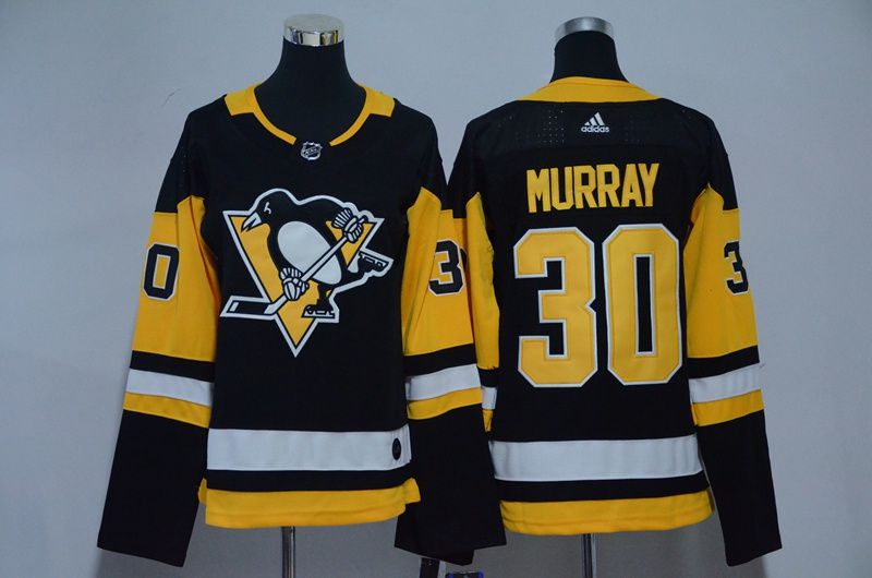 Women Pittsburgh Penguins 30 Murray Black Hockey Stitched Adidas NHL Jerseys